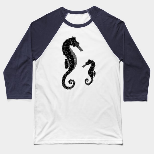 Seahorse Baby Baseball T-Shirt by Ava Ray Doodles